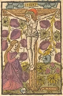 Bleeding Gallery: Christ on the Cross with a Grape Vine, c. 1490 / 1500. Creator: Unknown