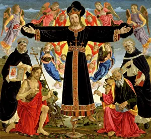 Friar Prints: Christ on the Cross with Saints Vincent Ferrer