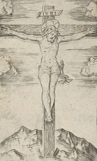 Marcantonio Gallery: Christ on the cross, from the series Piccoli Santi (Small Saints), ca. 1500-1527