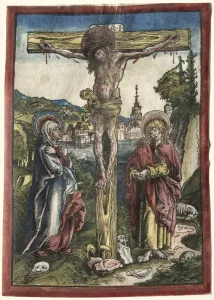 Early 16th Century Prints: Christ on the Cross between the Virgin and Saint John