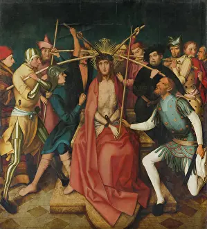 Semi Naked Prints: Christ Crowned with Thorns, 1501. Creators: Hans Holbein the Elder, Jesus Christ