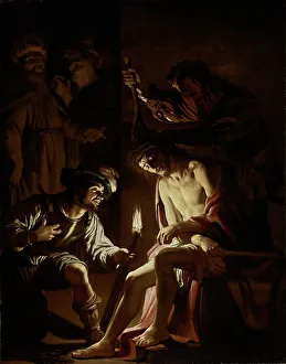 Torchlight Prints: Christ Crowned with Thorns, about 1620. Creator: Gerrit van Honthorst