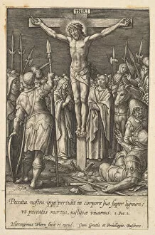 Hieronymus Wierix Gallery: Christ Crucified, before 1619. Creator: Hieronymous Wierix
