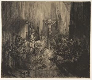 Rijn Rembrandt Harmensz Van Gallery: Christ Crucified between the Two Thieves: The Three Crosses, ca. 1660