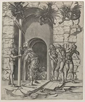 Crucifix Collection: Christ descending into Limbo, 1566. Creator: Mario Cartaro