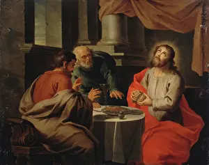 Disciples Prints: Christ and his Disciples in Emmaus, 1750. Creator: Jacob Andries Beschey