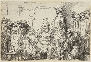 Disputation Prints: Christ Disputing with the Doctors, 1654. Creator: Rembrandt Harmensz van Rijn
