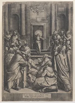 Etching And Engraving Prints: Christ Disputing in the Temple, 1568-77. 1568-77. Creator: Orazio de Sanctis