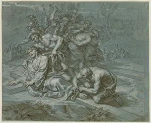Via Crucis Prints: Christ Disrobed on the Cross, c1680. Creator: Michel Ange Corneille