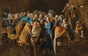 Disputation Prints: Christ among the Doctors, 1651. Creator: Wittig; Bartholomäus (1613/14-1684)