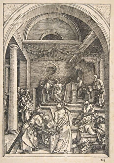 Discussing Gallery: Christ among the Doctors, from The Life of the Virgin, Latin Edition, 1511.n.d