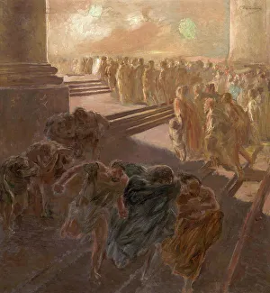 Luxuriancy Prints: Christ Driving the Money Changers from the Temple. Creator: Previati, Gaetano (1852-1920)