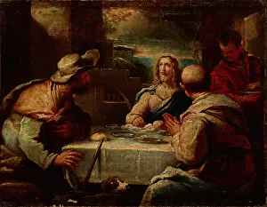 Apostles Prints: Christ in Emmaus, between 1645-1665. Creator: Luca Giordano
