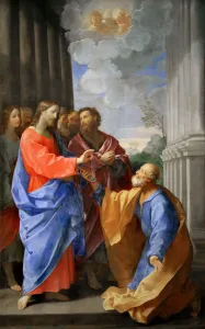 Popes Prints: Christ Giving the Keys to Saint Peter, c. 1620. Creator: Reni, Guido (1575-1642)