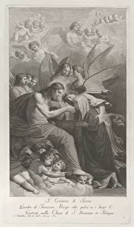 Christ giving the Sacred Host to the kneeling Saint Catherine of Siena... 1750-1812
