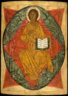 Tempera On Wood Collection: Christ in Glory. Creator: Russian (Novgorod?) Painter (late 15th century)