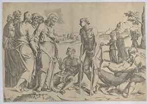 Crutch Prints: Christ healing the sick, 1566. Creator: Anon