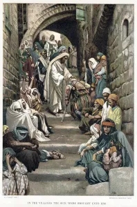 Sickness Prints: Christ healing the sick brought to him in the villages, c1890. Artist: James Tissot