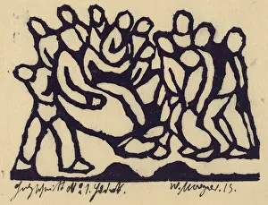 High Prints: Christ before the High Council, 1913. Creator: Morgner, Wilhelm