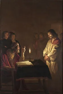 Honthorst Prints: Christ before the High Priest, c. 1617. Artist: Honthorst, Gerrit, van (1590-1656)