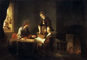 Christ in the House of Martha and Mary, 17th century. Artist: School of Rembrandt van Rijn Christ in the House of Martha and Mary, 17th century. Artist: School of Rembrandt van Rijn