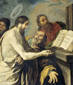 Astonished Prints: Christ Instructs Peter to Feed My Sheep, 1624. Creator: Claude Vignon