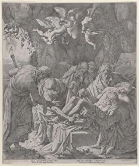 Christ being laid into the sepulcher as the Virgin stands weeping behind, 1600-30