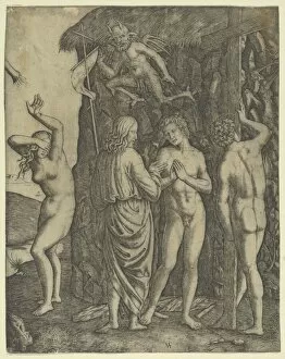 Adam And Eve Collection: Christ in Limbo with Adam and Eve, ca. 1500-1534. Creator: Marcantonio Raimondi