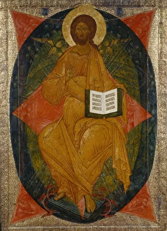 Christ in Majesty (From the Deesis Range), 1497. Artist: Russian icon