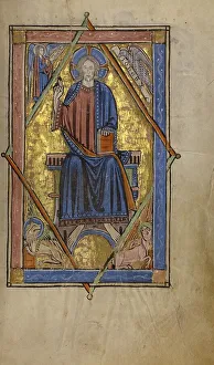 Missal Prints: Christ in Majesty; Missal, begun after 1234-completed before 1262. Creator: Unknown