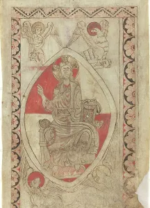 Christ in Majesty [recto], early 12th century. Creator: Unknown