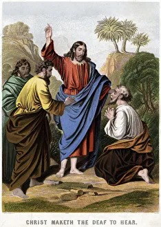 Deaf Prints: Christ Maketh the Deaf to Hear, 1860. Artist: Kronheim & Co
