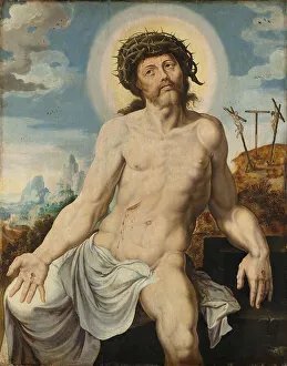 Maerten Heemskirck Prints: Christ as the Man of Sorrows, c.1545-c.1550. Creator: Workshop of Maarten van Heemskerck