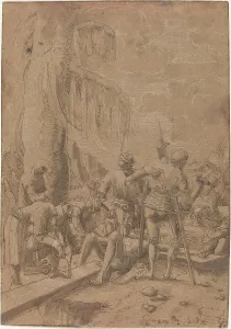 Altdorfer Albrecht Prints: Christ Nailed to the Cross, c. 1512. Creator: Albrecht Altdorfer