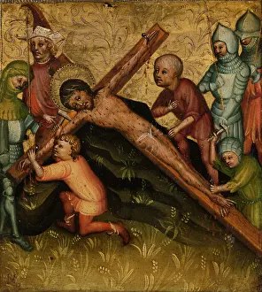 Crucified Prints: Christ Being Nailed to the Cross, c1400. Creator: Master of the Passion Panels