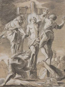 Christ Nailed on the Cross, early 18th century. Creator: Paul Decker the Younger Christ Nailed on the Cross, early 18th century. Creator: Paul Decker the Younger