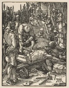 Christ Nailed to the Cross, from The Small Passion, ca. 1509. Creator: Albrecht Durer