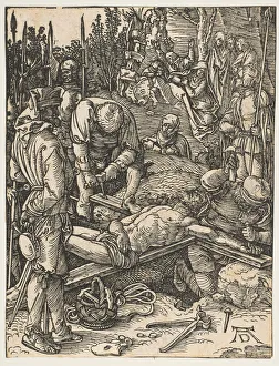 Christ Nailed to the Cross, from The Small Passion, ca. 1509. Creator: Albrecht Durer