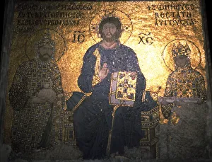 Saviour Of The World Gallery: Christ Pantocrator between Emperor Constantine IX Monomachus and the Empress Zoe, ca 1020