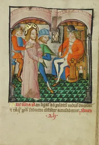 Judgement Prints: Christ Before Pilate, about 1480-1490. Creator: Unknown