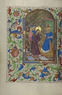 Lee Hours Master Of The Prints: Christ before Pilate; Book of Hours, about 1450-1455. Creator: Master of the Lee Hours