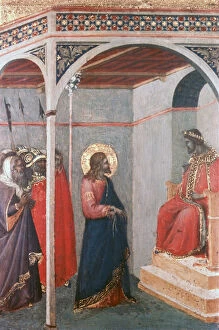 Byzantine Gallery: Christ before Pilate, c1306-1348. Artist: Pietro Lorenzetti