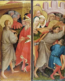 Devotion Prints: Christ before Pilate, Carrying of the Cross, c1420. Creator: Master of the Middle Rhine