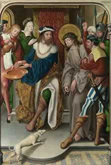 Christ Before Pilatus Collection: Christ before Pilate (The Liesborn Altarpiece), c. 1520. Artist: Baegert, Jan (ca 1465-ca 1535)