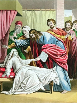 Healing Gallery: Christ raising the daughter of Jairus, Governor of the Synagogue, from the dead, c1860