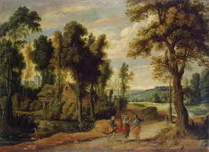 Travelling Prints: Christ on the Road to Emmaus, 1640. Creator: Jan Wildens
