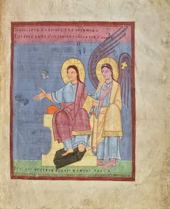 Irmengard Of Nellenburg Prints: Christ and Saint Michael, shortly after 1053. Creator: Unknown