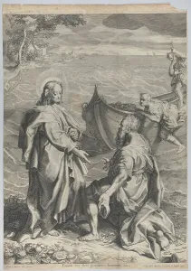 F Baroche Durbin Prints: Christ and Saint Peter, 1743-63. Creator: Anon