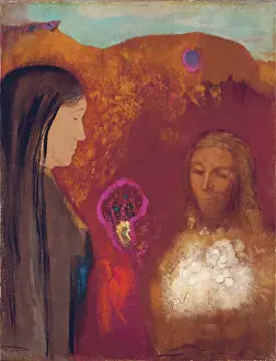 Christ and the Samaritan Woman (The White Flower Bouquet), c1895. Creator: Odilon Redon