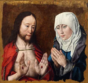 1490 Prints: Christ Showing His Mother the Nail Wounds in His Hands, c. 1490. Creator: Bouts, Aelbrecht